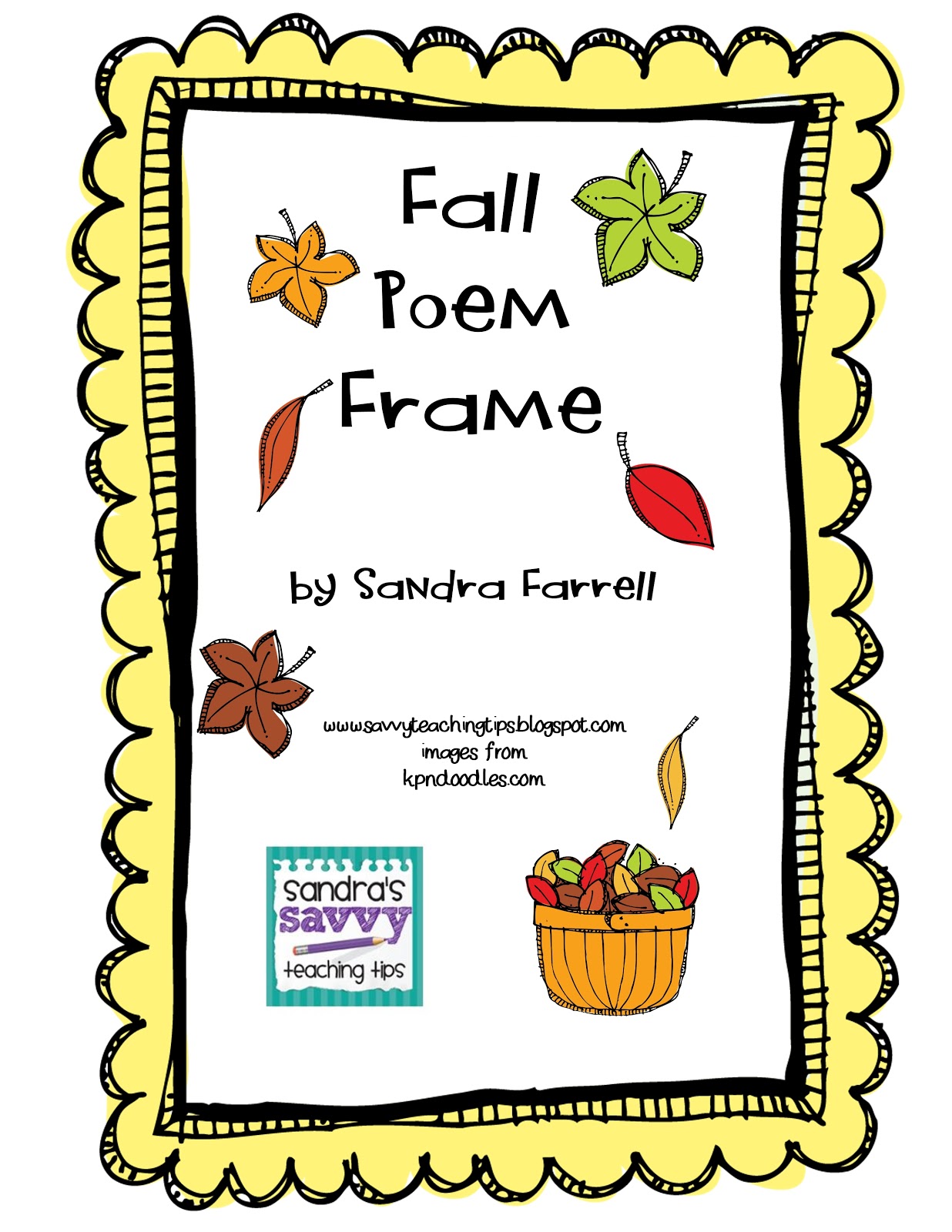 sandra's savvy teaching tips: Fall Leaves Art and Poem and a FREEBIE!