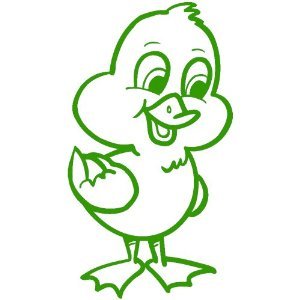 Amazon.com - Baby Duck Cartoon Decal Sticker Green Size LRG: 11in ...