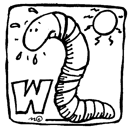 W with worm - Clip Art Gallery