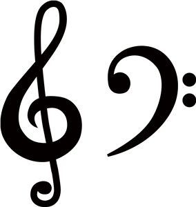 Silhouette Online Store - View Design #4676: bass and treble clef