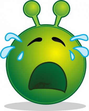 Smiley Green Alien Cry clip art Free vector in Open office drawing ...