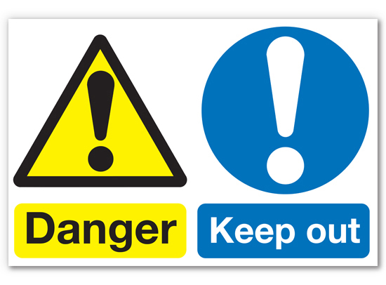 All Sport Medical, Sign Danger Keep Out (SN0140S), Yellow Triangle ...