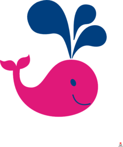 Cute Pink And Navy Whale Clip Art - vector clip art ...