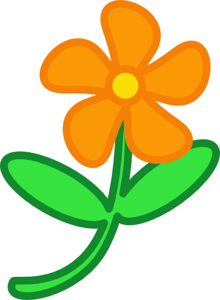 Orange Cartoon Flower Clip Art - vector clip art ...