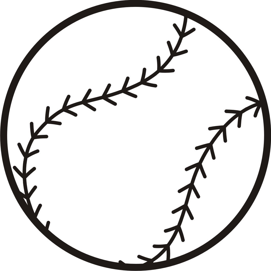 Free baseball clipart black and white