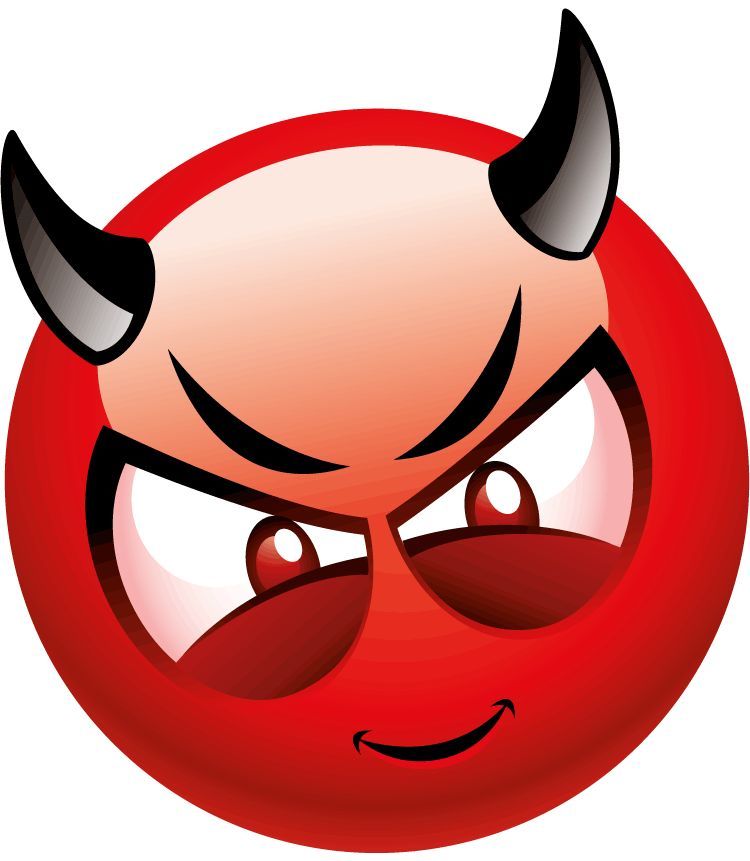 Smile Devil Emoticons Smiley Bumper Sticker 5&#034; x 5&#034; | eBay