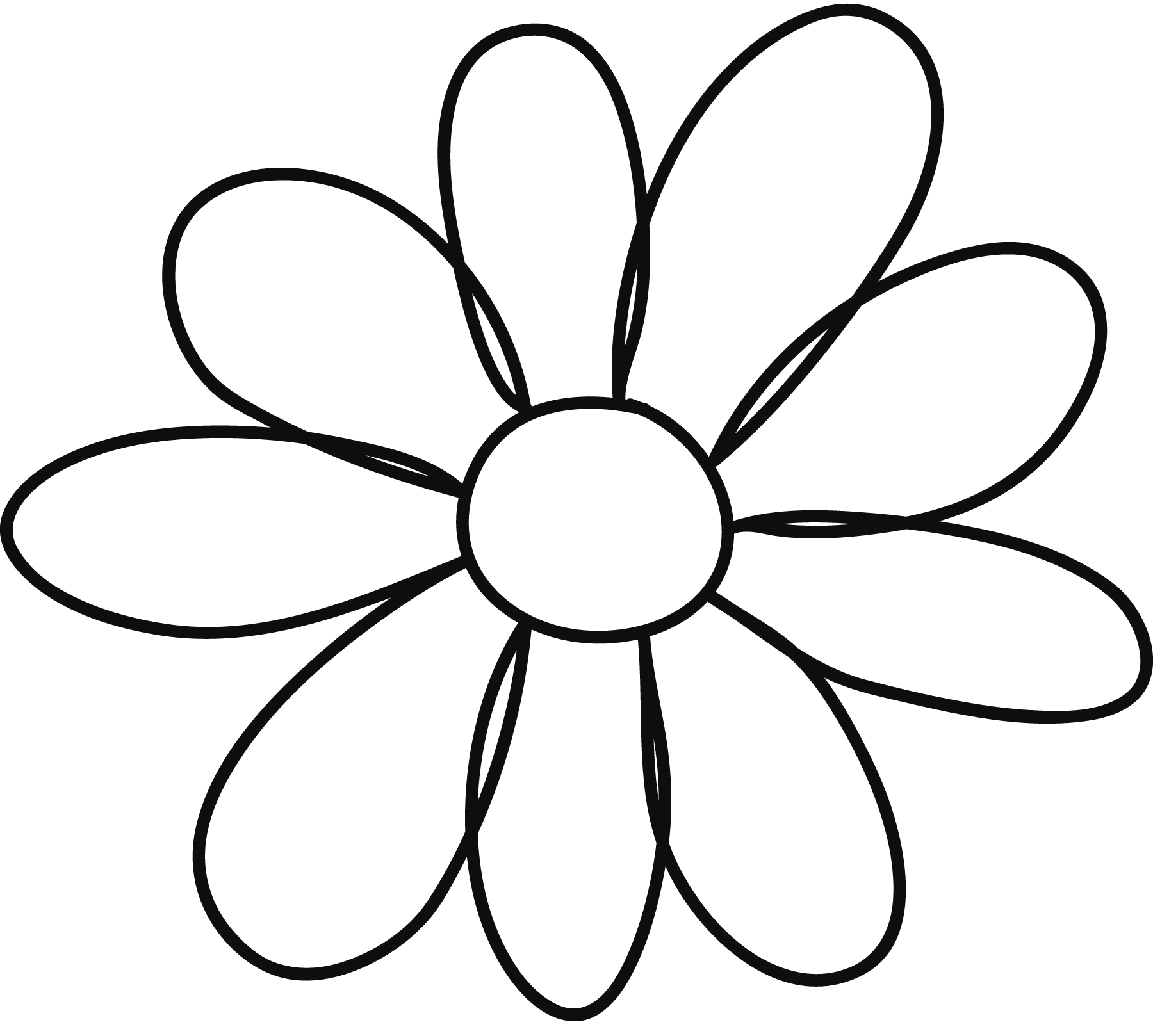 Flower Petal Outline Clipart