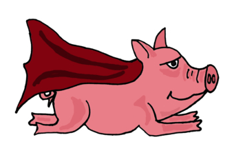 Funny Flying Super Pig Cartoon design by naturesfun, Animals t ...