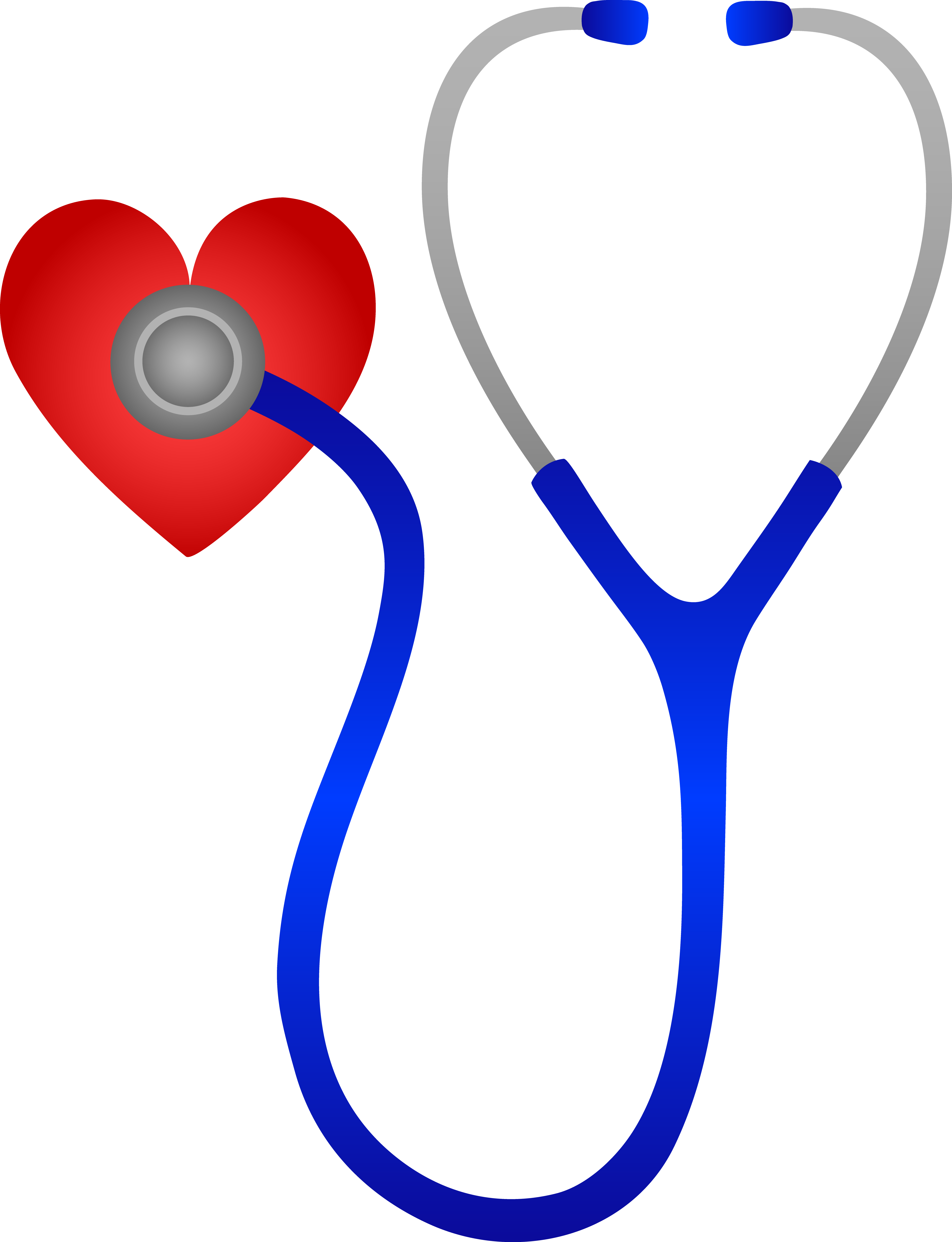 Heart with stethoscope clipart