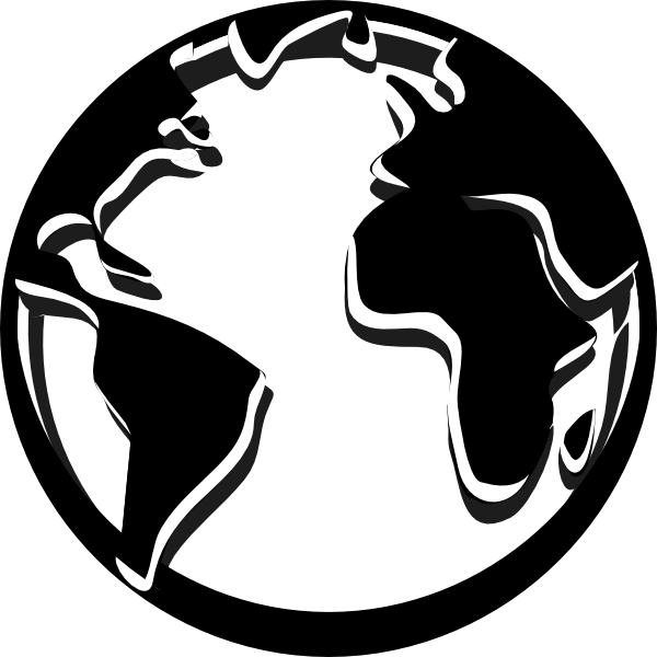 Black And White Globe Clip Art