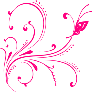 Pink butterfly border clipart