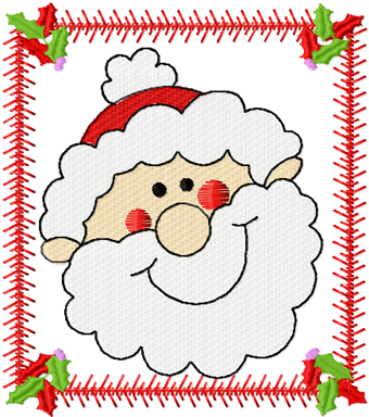 Santa Happy face machine embroidery design