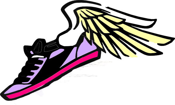 Running Shoe With Wings Purple/pink Clip Art - vector ...