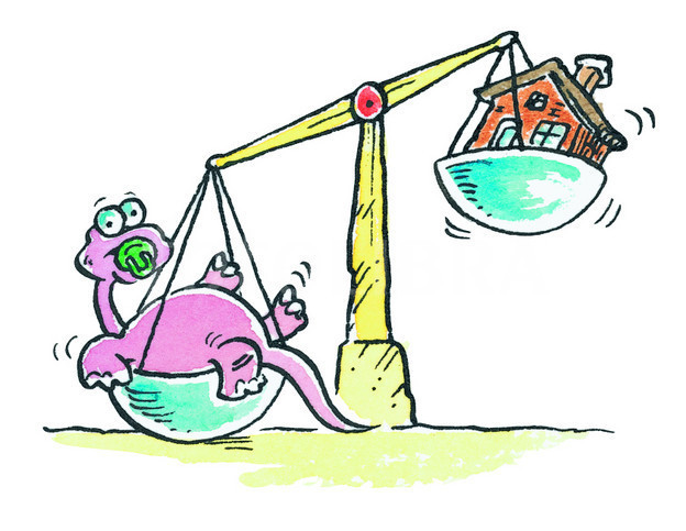 CARTOON: WEIGHING BABY DINOSAUR