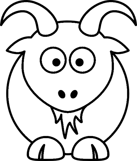 Cartoon Goat Farm Animal Coloring Page Printout « Animals Coloring ...