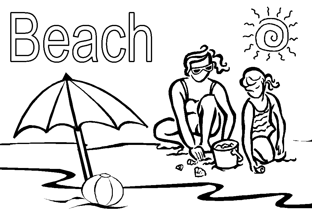 beach alphabet coloring pages