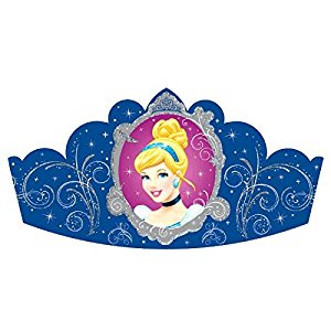 Amazon.com: Cinderella Disney Princess Paper Tiaras Birthday Party ...