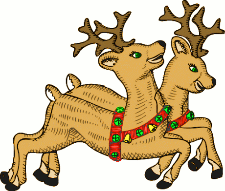 Christmas Santa And Reindeer Clipart