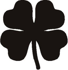 Four leaf clover clipart black and white