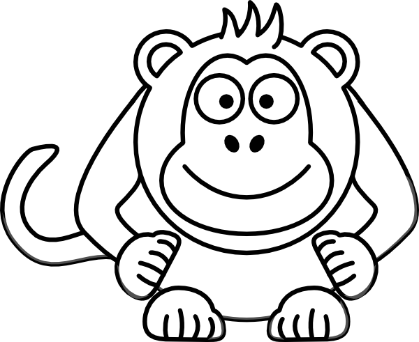 Cartoon Monkey Outline Clipart Best