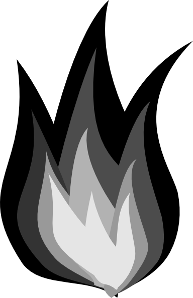 Black And White Flame Clipart - Free Clipart Images