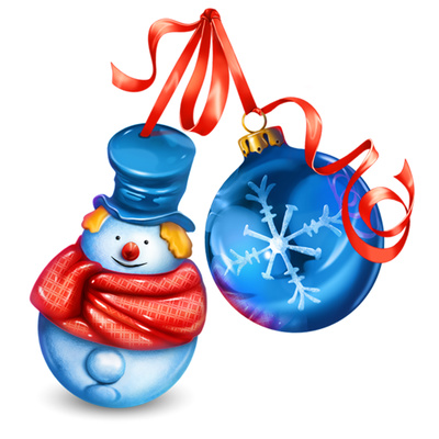 Blue christmas decorations clipart