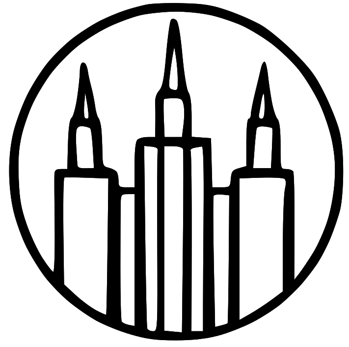 Lds temple clipart black and white