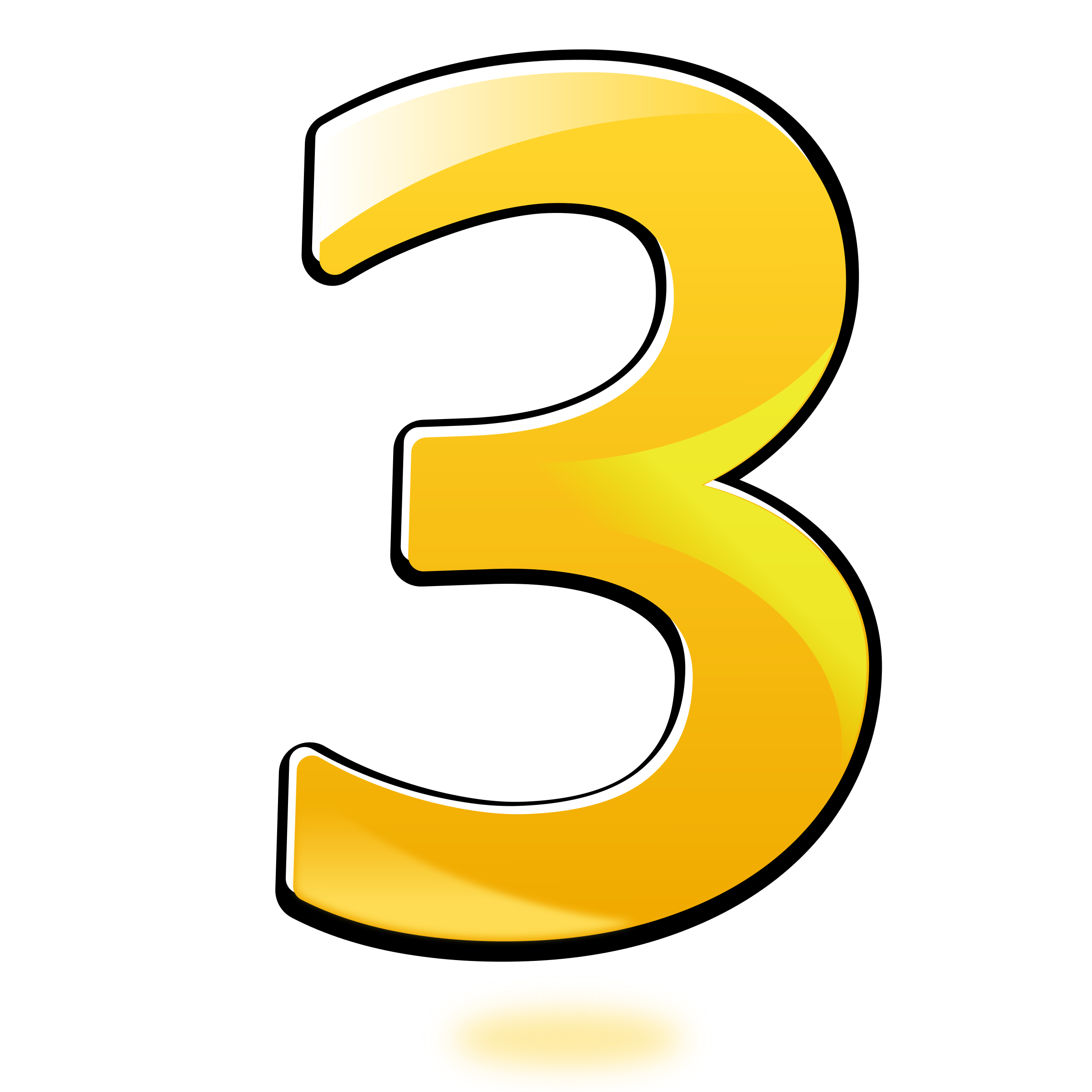 Clipart - Glossy Number : Three