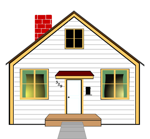 Image of a House, a Home - plain white background