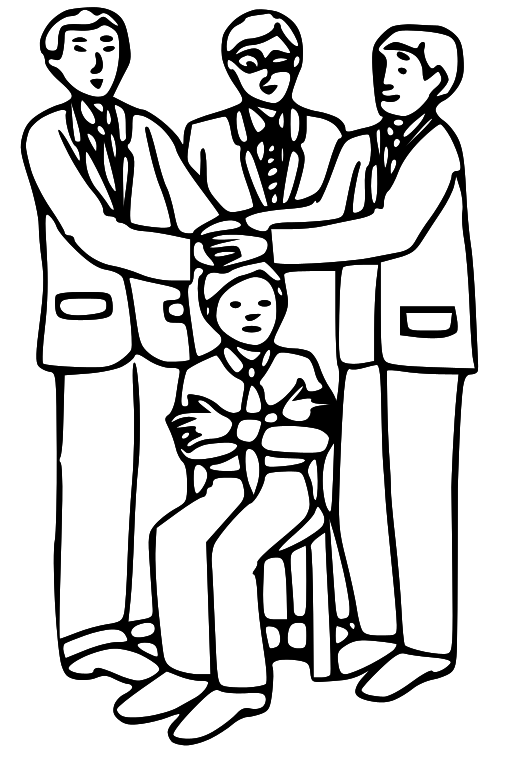 LDS Clipart: laying on of hands clip art