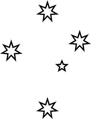 SOUTHERN CROSS STICKER OUTLINE, VINYL CAR DECAL, UTE, AUSSIE PRIDE ...