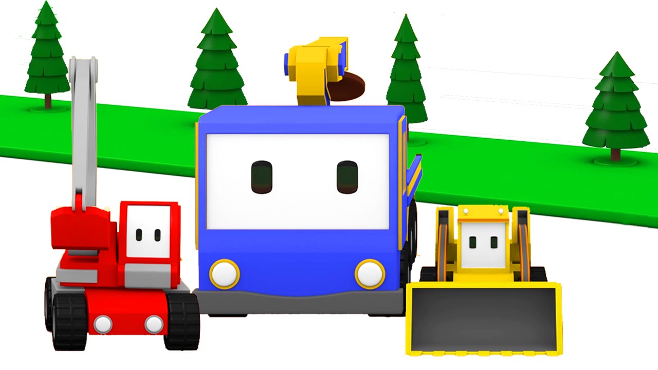 Planting Trees with Tiny Trucks: bulldozer, crane, excavator ...