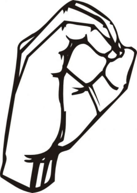 Sign Language O clip art | Download free Vector