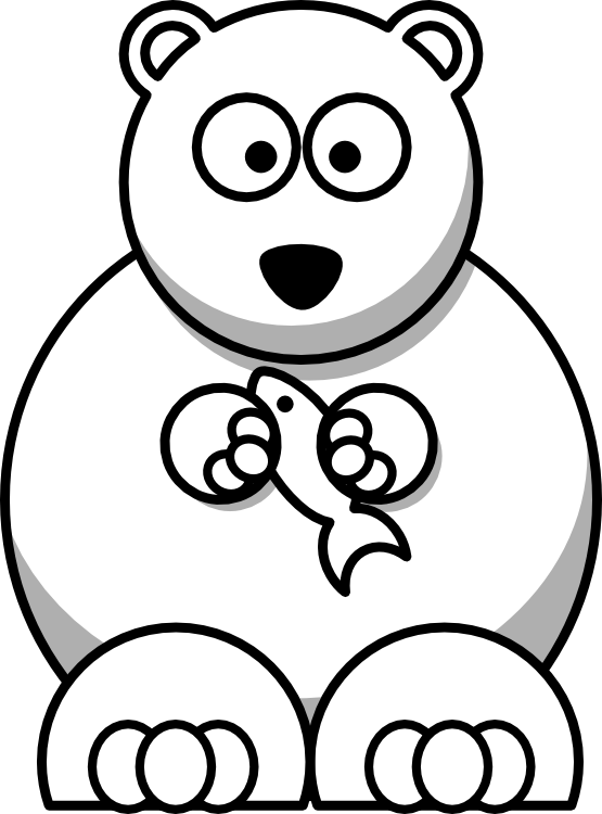 Clip Art: Lemmling Cartoon Bear Black White Line ...