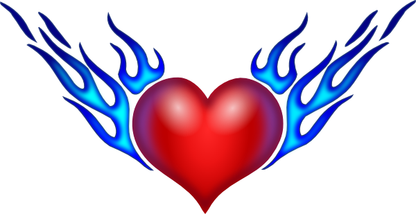 Burning Heart clip art Free Vector