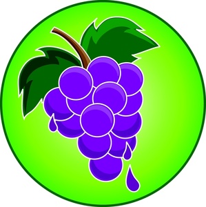 Grapes Clipart Image - A bunch of juicy purple grapes dripping ...