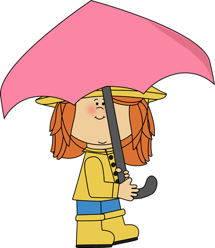 Kid With Umbrella Clipart