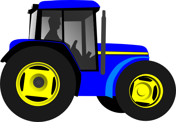 Blue tractor clipart