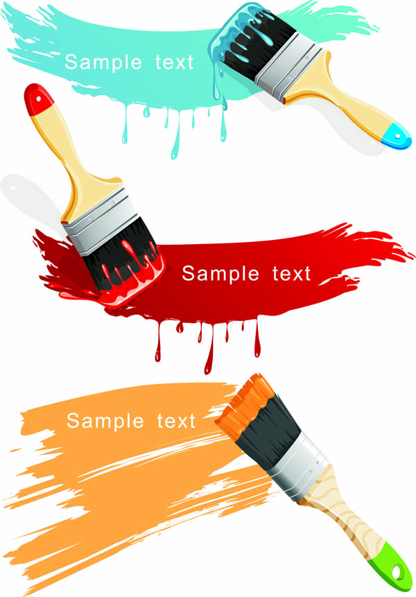 Paint Brush And Color - Vector Color Paints Brushes Paint Free ...