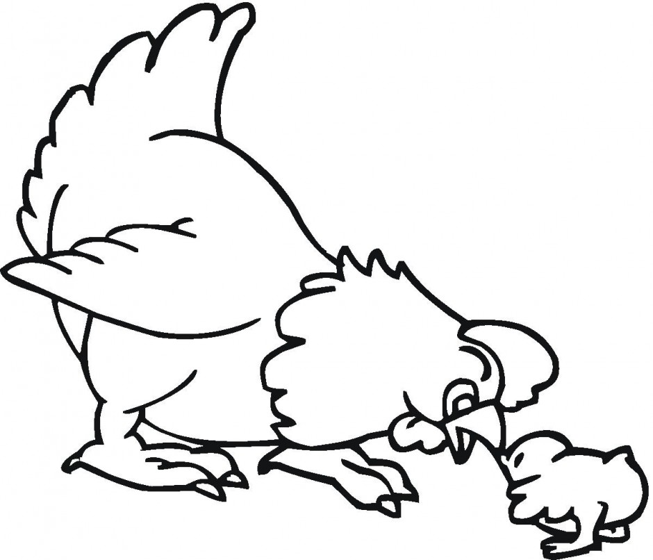 child studying clipart black and white hen