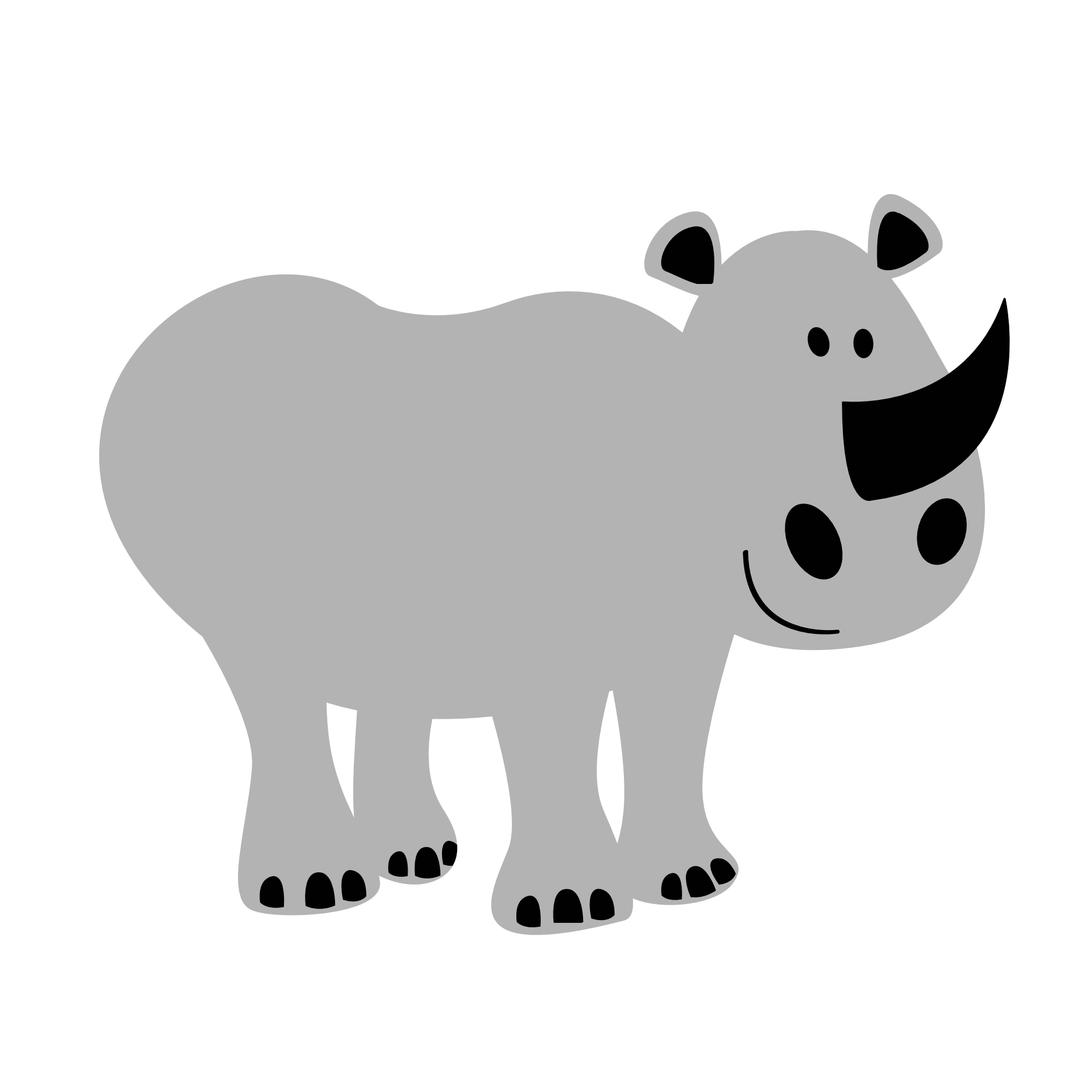 Clip Art: Colorful Animal Rhino Vfx Solidarity ...