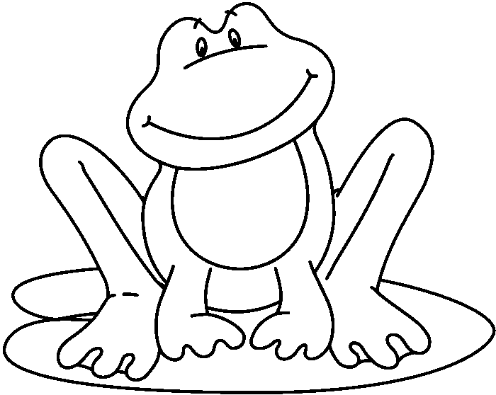 Cute frog clipart black and white