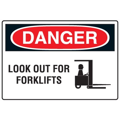 Forklift Safety Signs - Danger Look Out For Forklifts from Seton ...