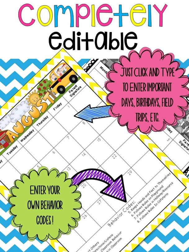 Behavior Calendar | Monthly ...