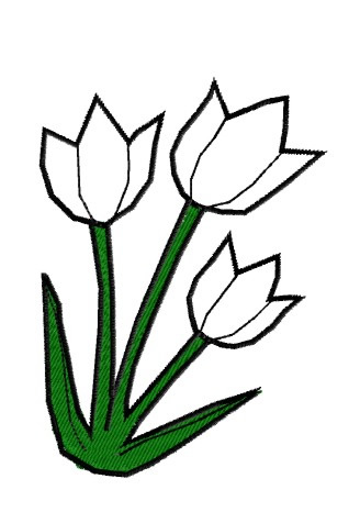 Outlines Embroidery Design: Tulips Outline from King Graphics