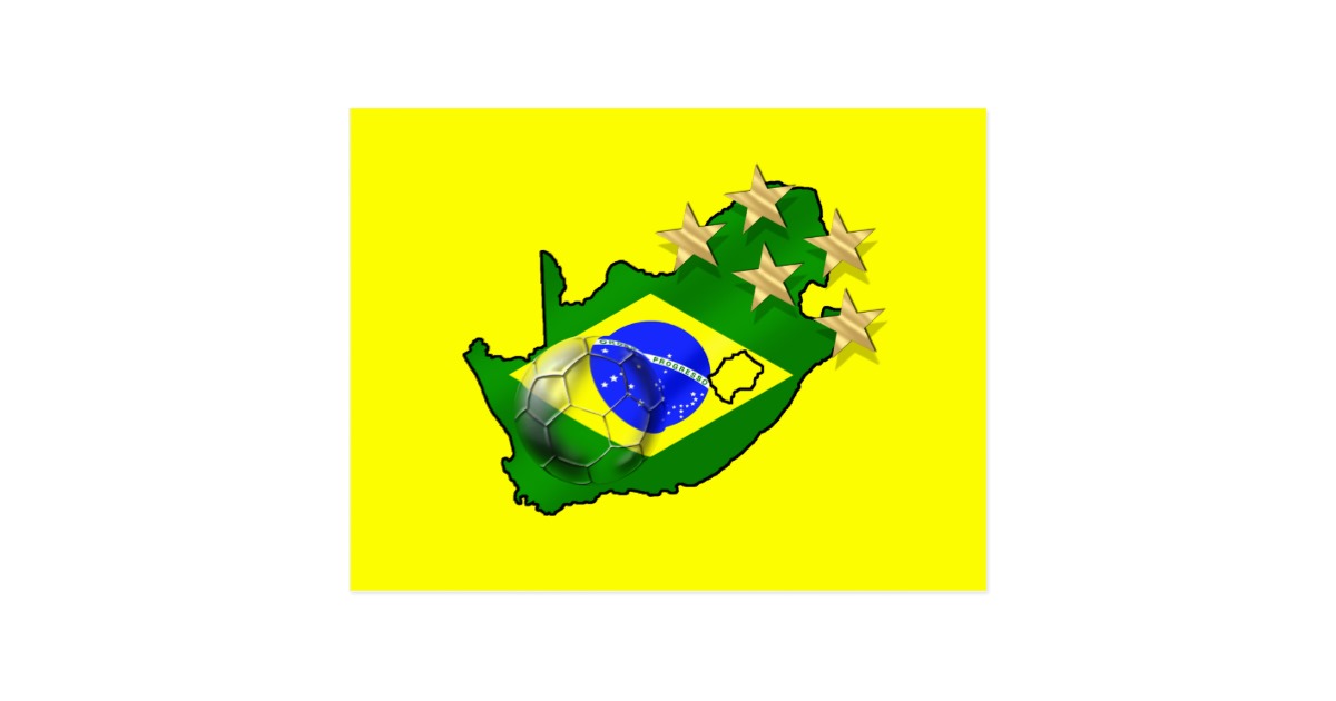 Brazil Flag South Africa Map Brazilian gifts Postcard | Zazzle