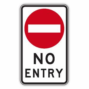 ROAD NO ENTRY SIGN ALUMINIUM 450 x 750 Class 1 - Safety Signs ...