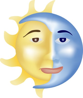 Sun, Moon and Stars clip art