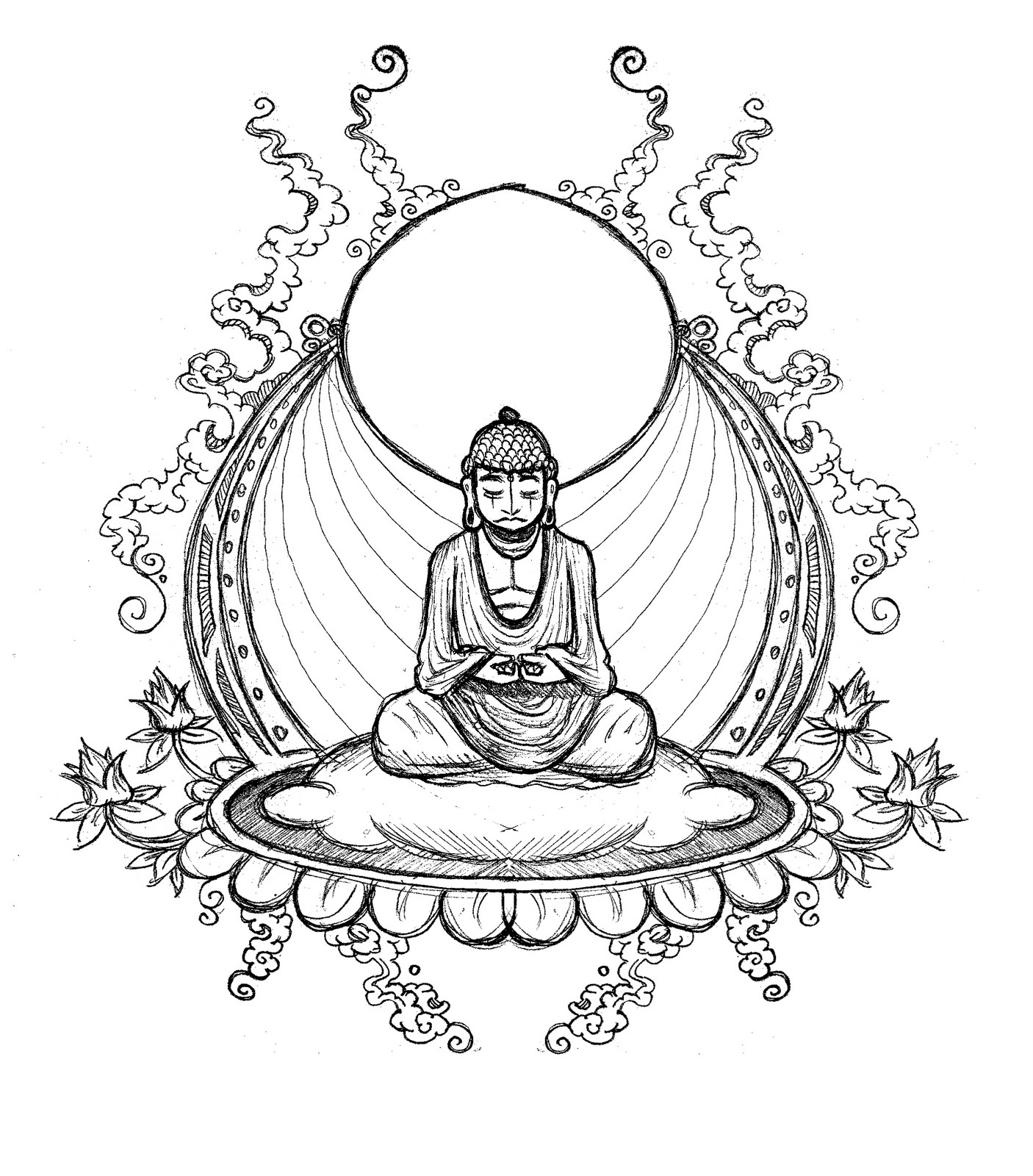 Buddha Line Drawing - ClipArt Best - ClipArt Best