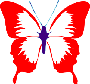 Red Mid Butterfly clip art - vector clip art online, royalty free ...